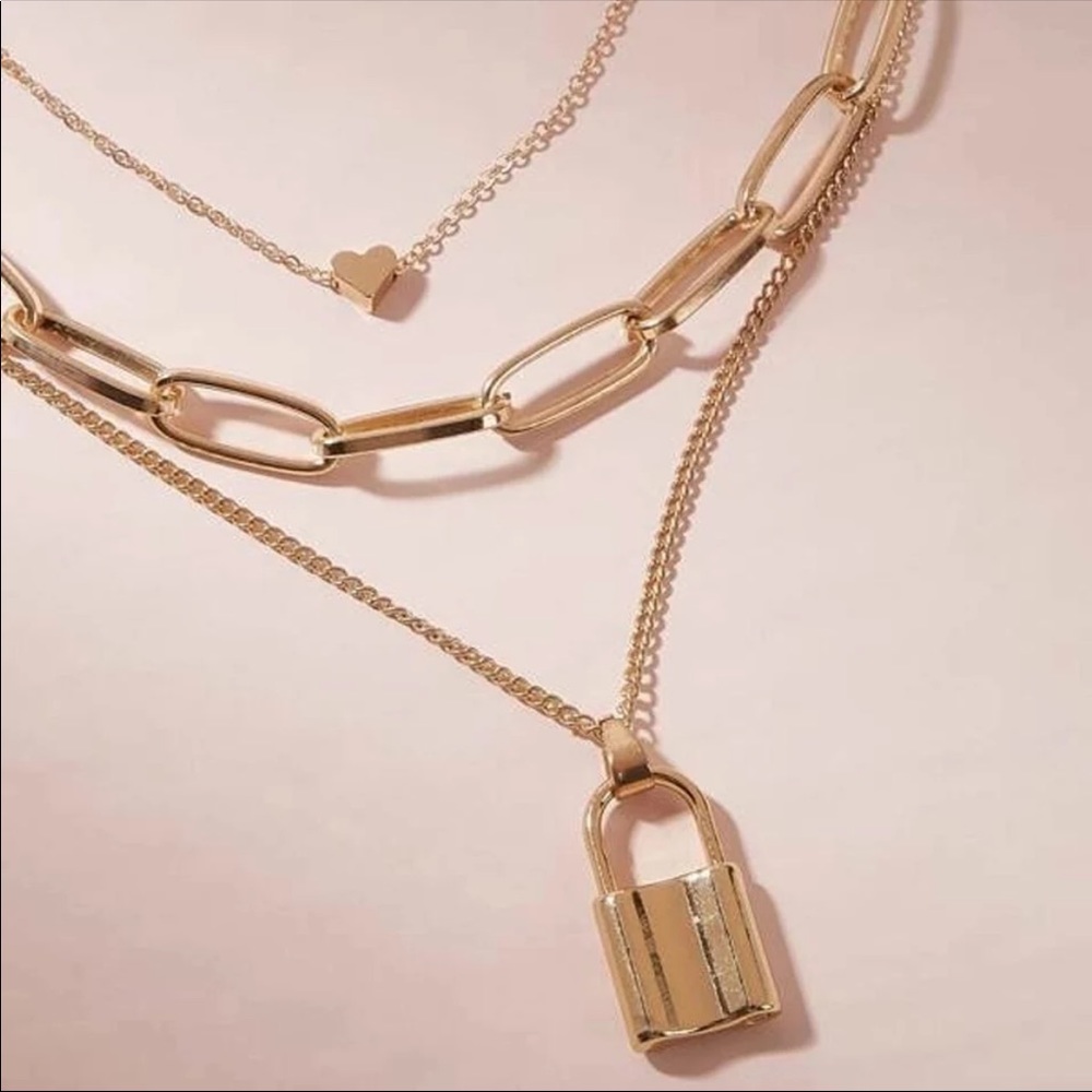 Bohemian Multi Layer Lock Necklace - Picture 6 of 6